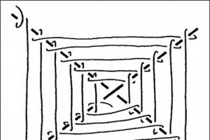 BE98 1037 Diagram showing the principle of the 'god's eye' structure (drawing by J.P. Wild)